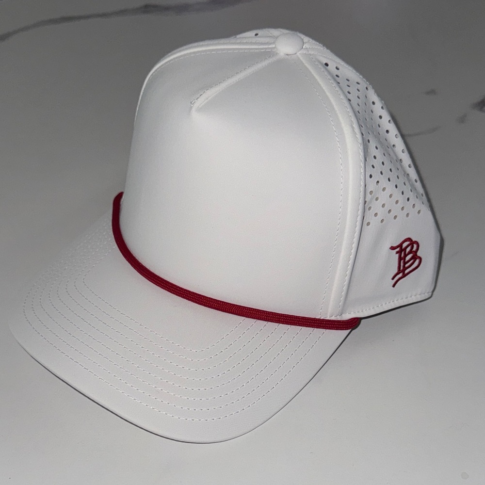 Blank Branded Bills white SnapBack with Red Rope